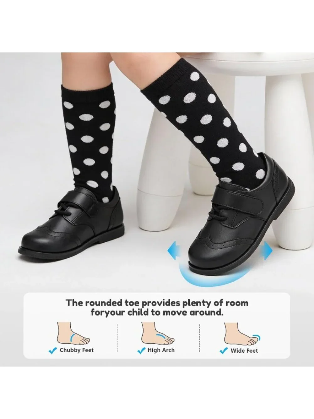 Kid's Black Leather Little Kid Non-Slip Comfort School Loafer Oxfords Dress Shoe